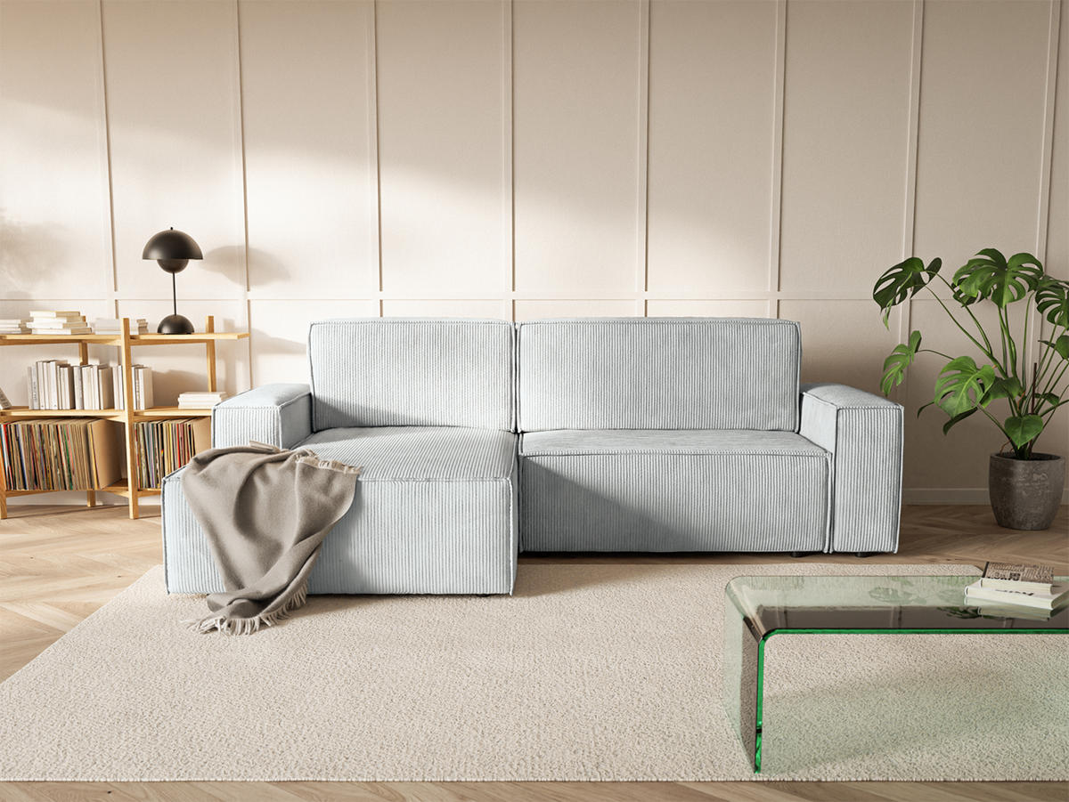 ECKSOFA Kokko mit Schlaffunktion, Blaugrau - Blaugrau, Textil (267/167cm) - Fedve