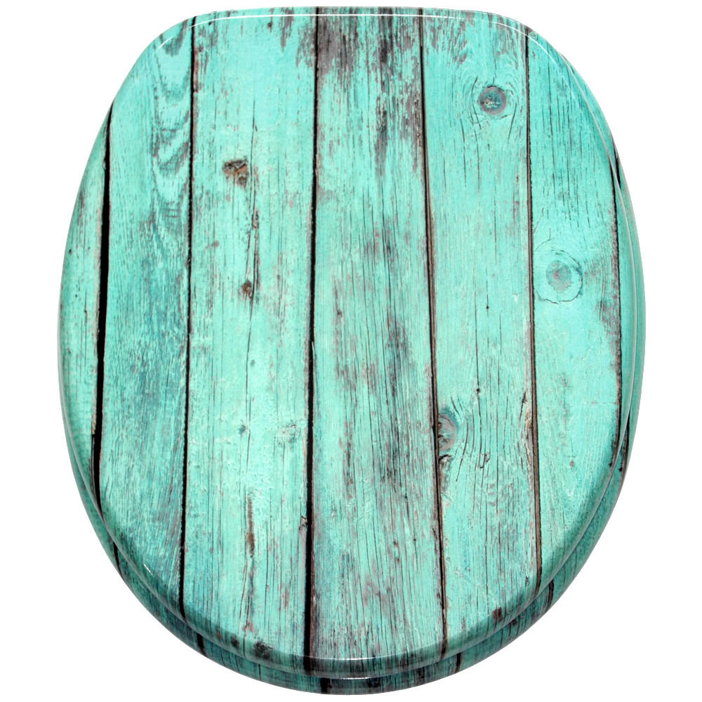 WC-SITZ Lumber - Türkis, Holzwerkstoff (38/6/47cm) - Sanilo