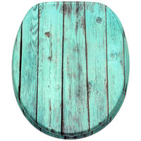 WC-SITZ Lumber - Türkis, Holzwerkstoff (38/6/47cm) - Sanilo