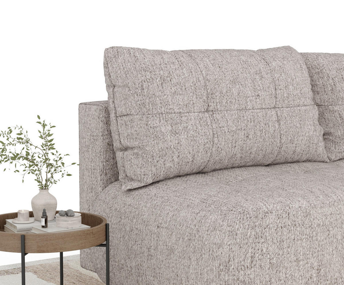 SCHLAFSOFA Cirrus Hellbraun Webstoff - Hellbraun/Schwarz, Holz/Holzwerkstoff (206/95/105cm) - Maison de Reve