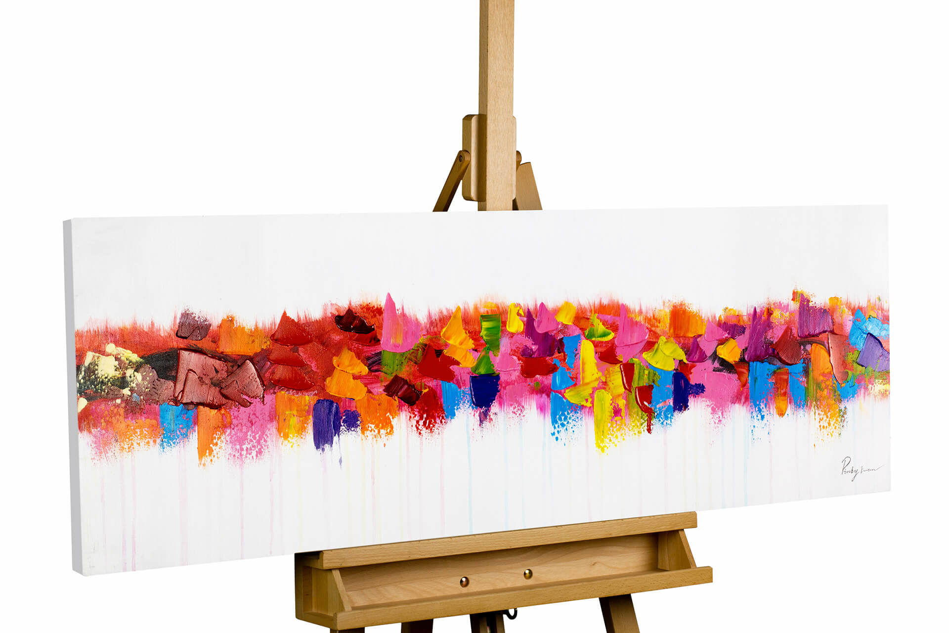 ÖLGEMÄLDE 120/40 cm - Multicolor, Holz/Textil (1.24/40cm) - KUNSTLOFT