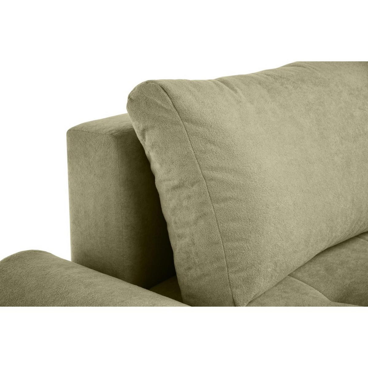 WOHNLANDSCHAFT Costa U Hellgrün, Velours - Schwarz/Hellgrün, Kunststoff/Textil (367/80/169cm) - Beautysofa