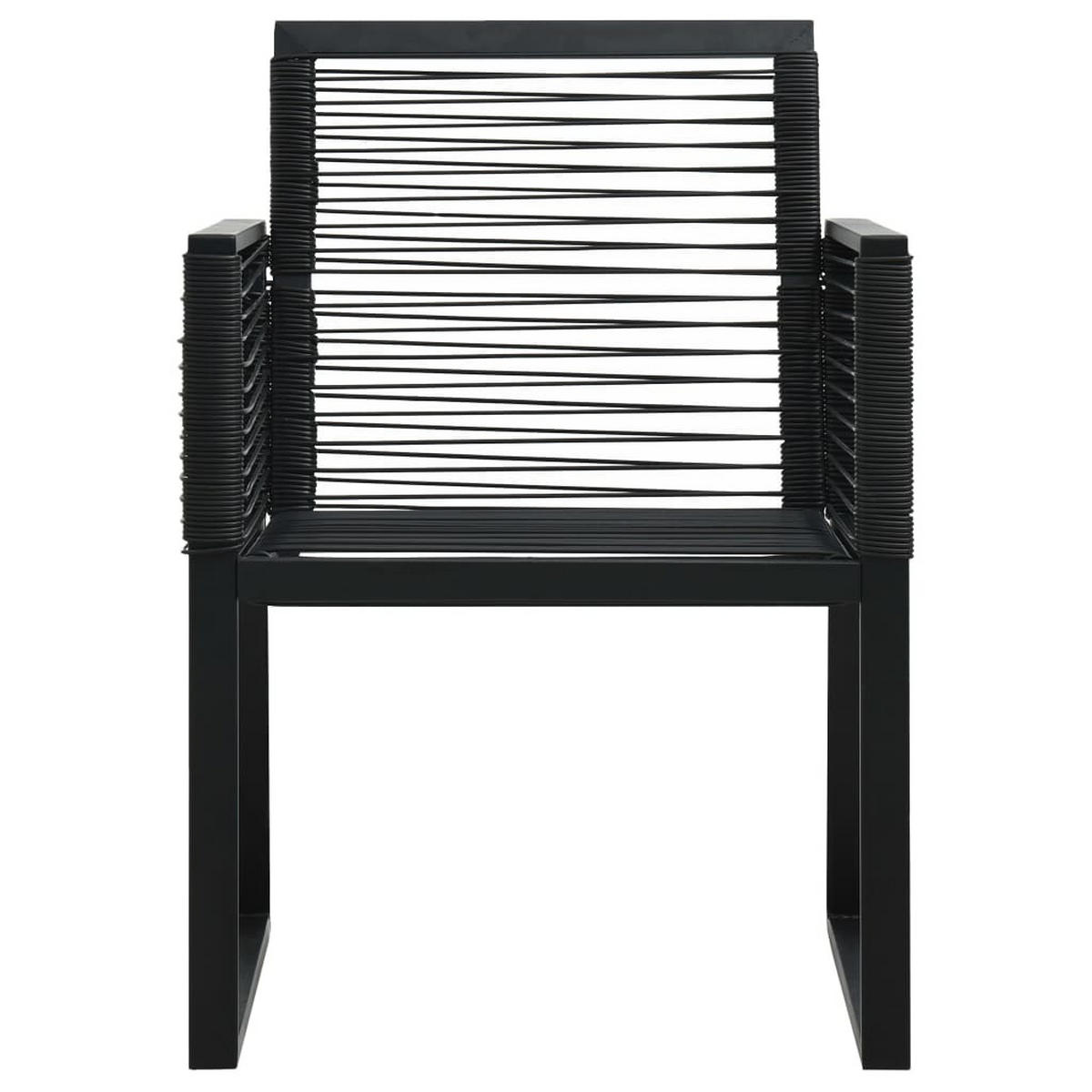 GARTEN-ESSGRUPPE 5-teilig Pvc Rattan Schwarz - Schwarz, Kunststoff - vidaXL