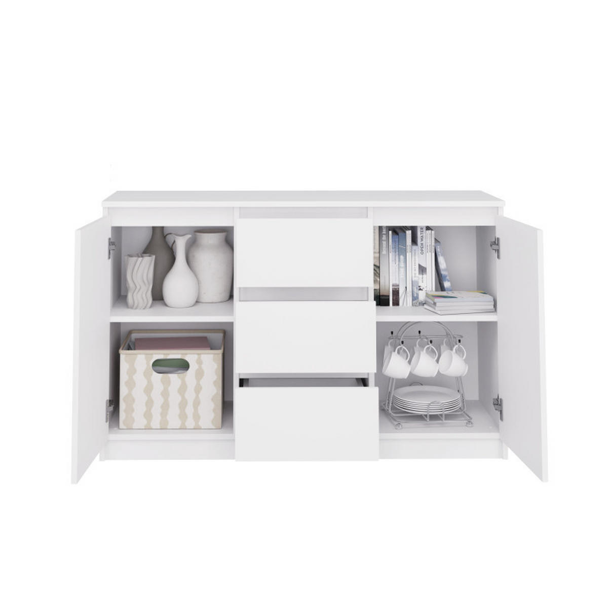 KOMMODE Weiß 120/75/40 - Weiß, Holzwerkstoff (120/75/40cm) - RAUMHIRSCH FURNITURE