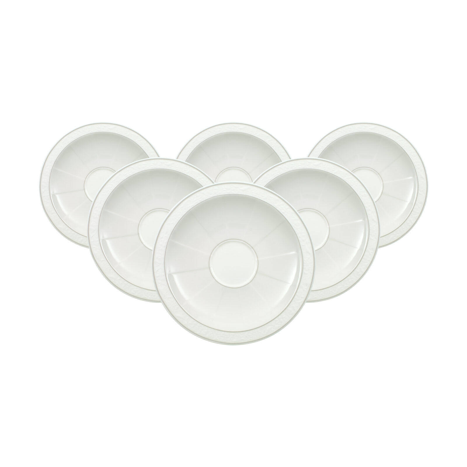 KAFFEEUNTERTASSEN Gray Pearl weiß ø 16 cm 6er Set - Weiß, Keramik (16cm) - Villeroy & Boch