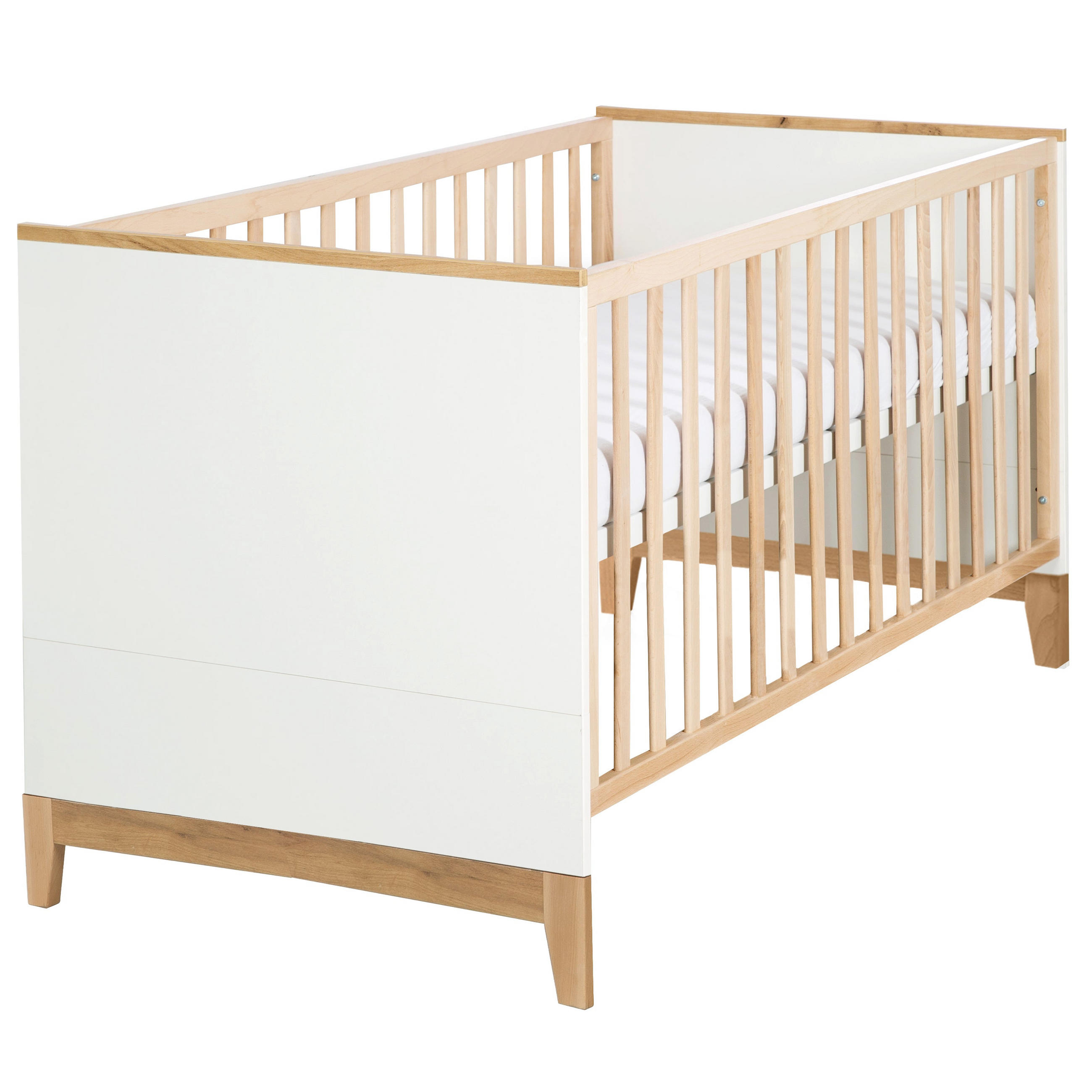 BABYBETT Finn II 70 x 140 cm - Weiß, Holz/Holzwerkstoff (70/140cm) - Roba