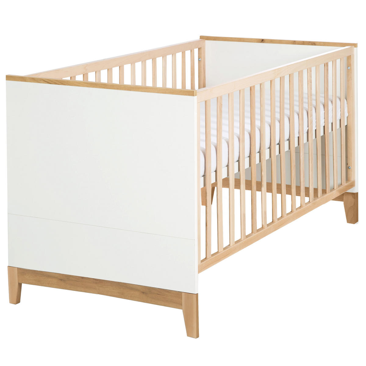 BABYBETT Finn II 70 x 140 cm - Weiß, Holz/Holzwerkstoff (70/140cm) - Roba