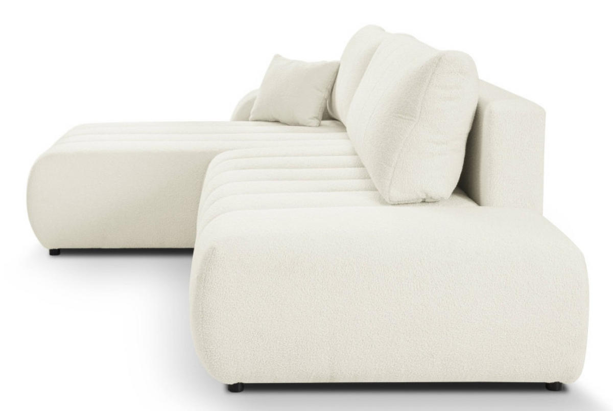 ECKSOFA Bouclé-Creme ALOO Mit Schlaffunktion Links - Ecru/Creme, Textil (276/176cm) - Sepro Meble
