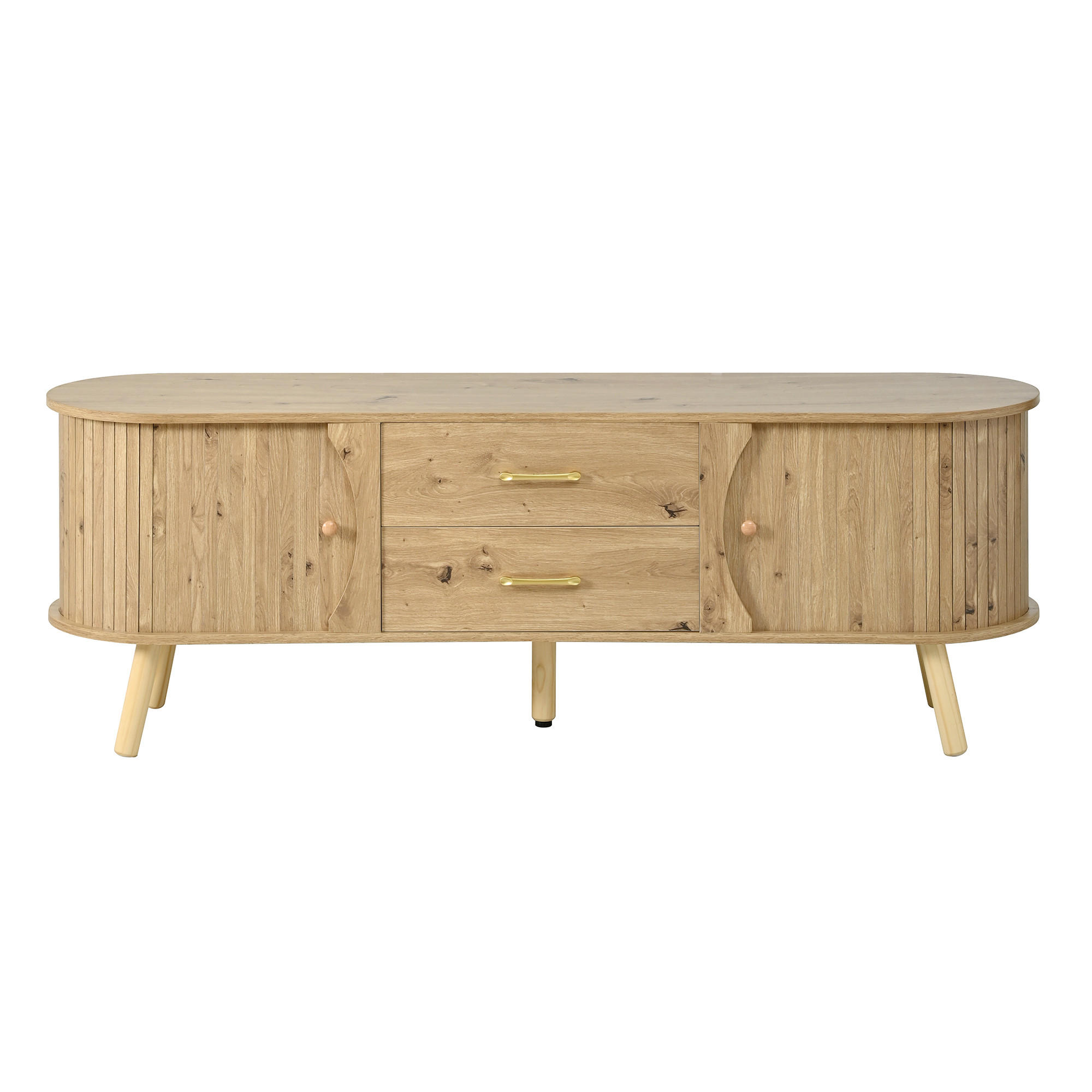TV-LOWBOARD Erbe Naturfarben 160/36.5/55 cm - Naturfarben, Holzwerkstoff (160/55/36.5cm) - PANGIVO