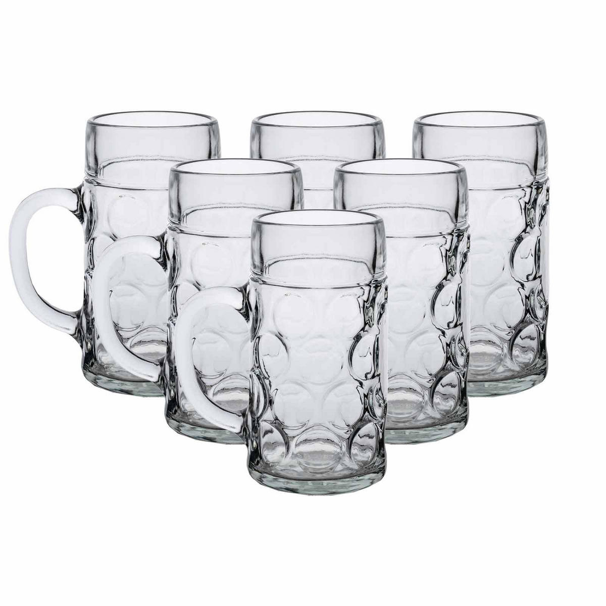 MASSKRÜGE GEEICHT transparent 1 l 6er Set - Transparent, Glas (1L) - Van Well