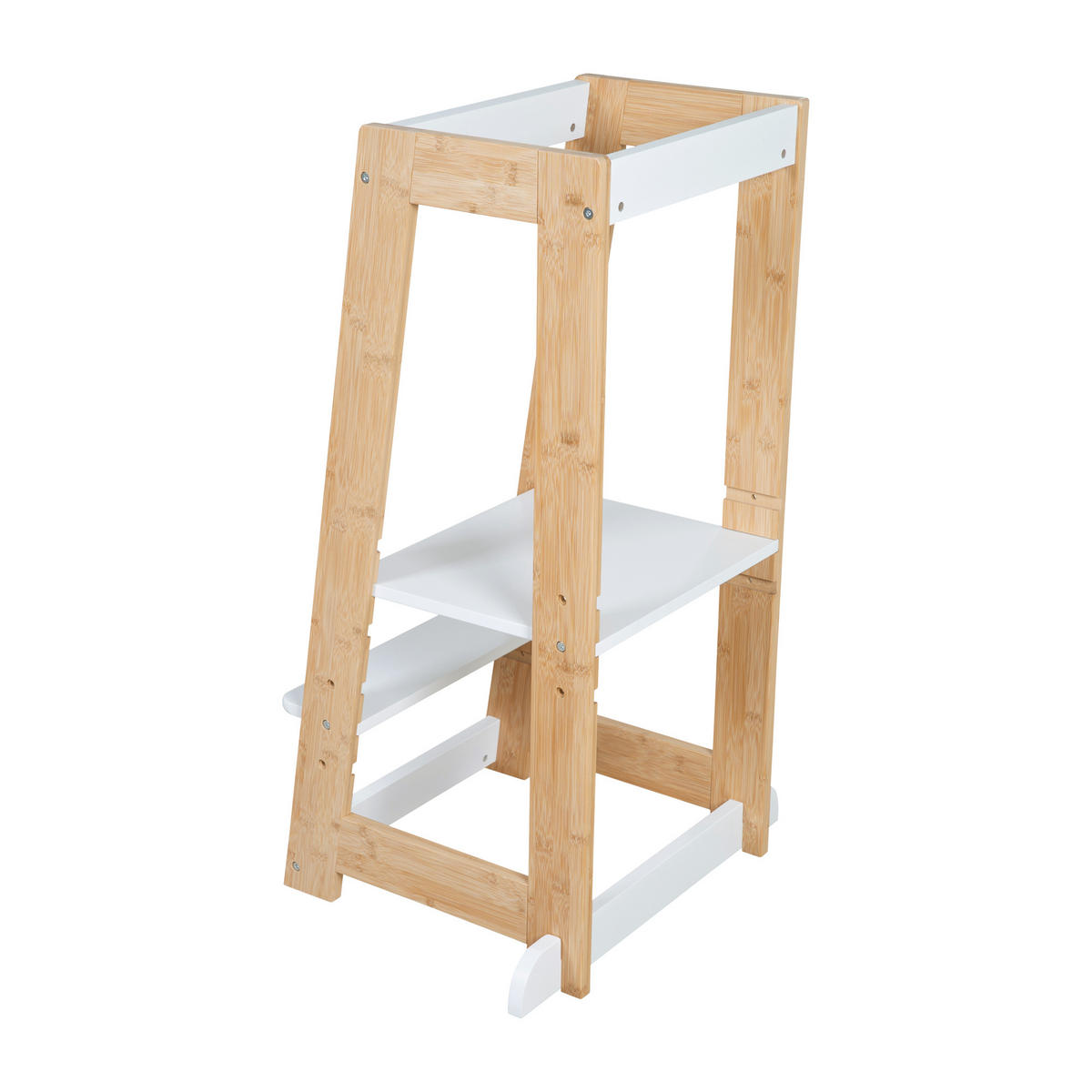 LERNTURM Bambus - Weiß - Weiß, Holz (54/88/43.5cm) - Roba