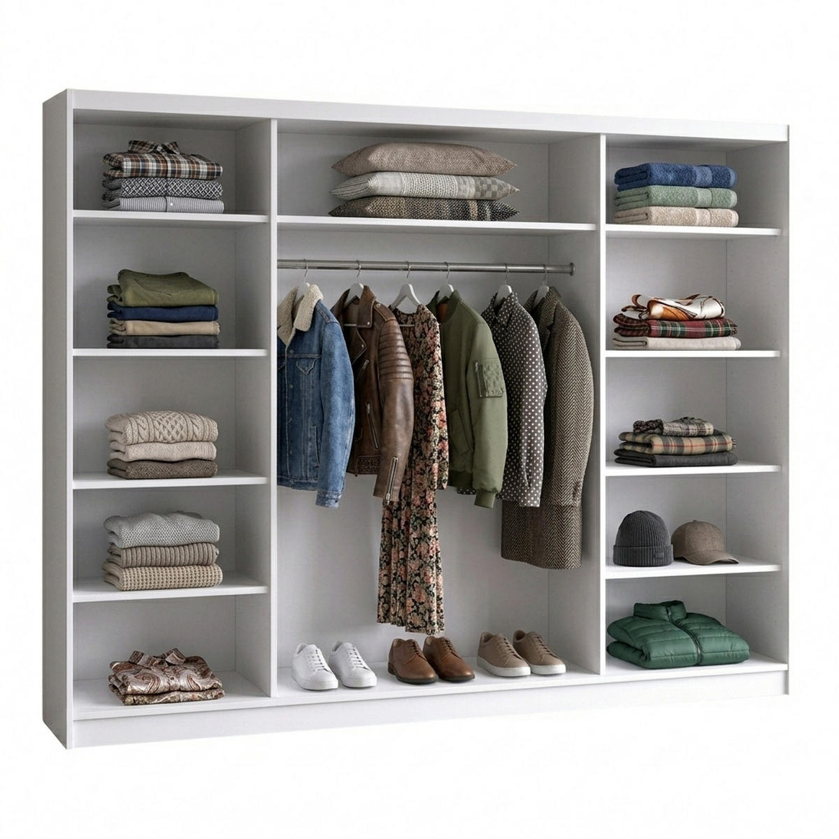 SCHWEBETÜRENSCHRANK BELANO 200 cm. Innenausstattung: Standard - Graphitfarben/Braun, Holzwerkstoff (200/215/59.5cm) - A&J MöbelLand