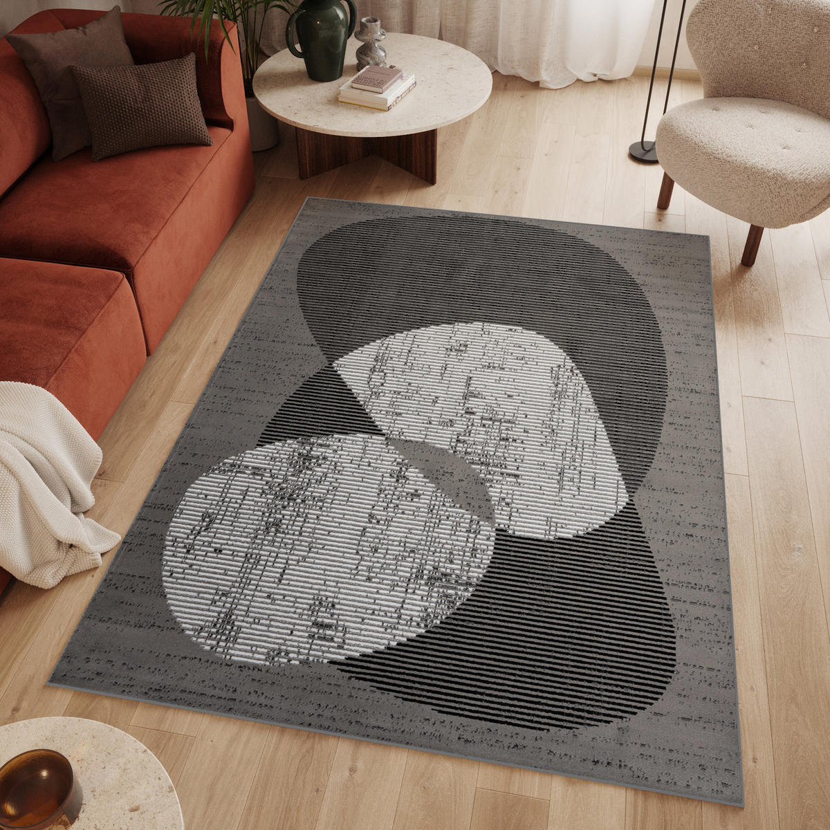 TEPPICH LUXURY Grau Geometrisch 200/300 cm - Grau, Textil (200/300cm) - Tapiso