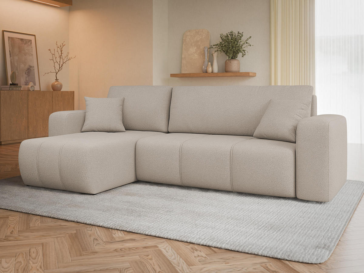 ECKSOFA Furyn - Beige/Schwarz, Holz/Kunststoff (244/145cm) - MIRJAN24