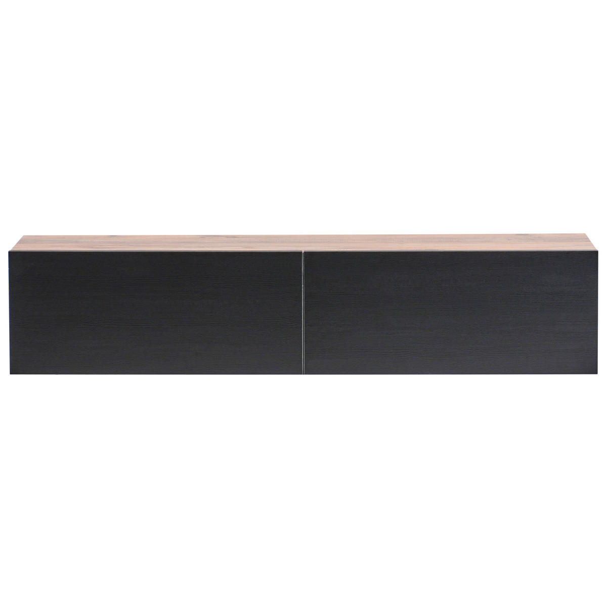 WANDMONTIERTER-TV-SCHRANK Schwarz/Braun Gladstone - Schwarz/Braun, Holzwerkstoff (140/30/32cm) - Beliani