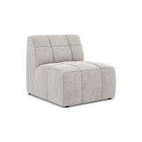 SOFAELEMENT Samt Stoff Beige - Creme/Schwarz, Holzwerkstoff/Kunststoff (75/77/90cm) - Makamii