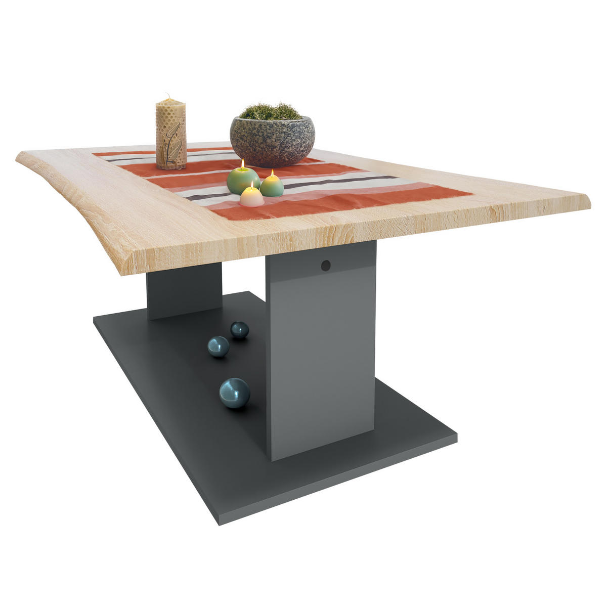 COUCHTISCH Melo Eiche sägerau - Eiche San Remo, Holzwerkstoff (67.5/102/40cm) - Vladon