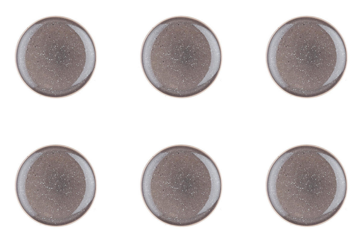 TELLER Stellar Ø18cm - 6er-Set - Betongrau - Grau, Keramik (18cm) - Björn