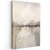 LEINWANDBILD Moderne Kunst - Abstrakt - Beige Deko Groß 90x140 cm - Beige, Textil (90/140cm) - MuchoWow