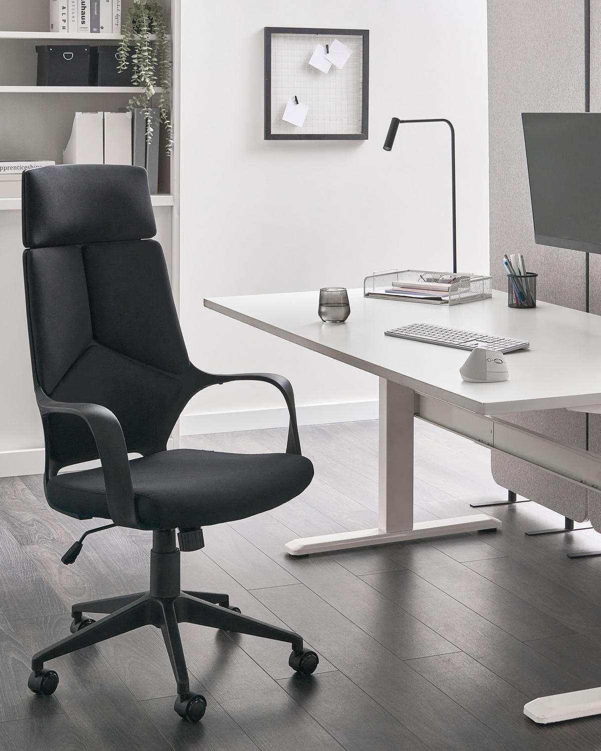 BÜROSTUHL Schwarz Delight - Schwarz, Textil (64/116/64cm) - Beliani