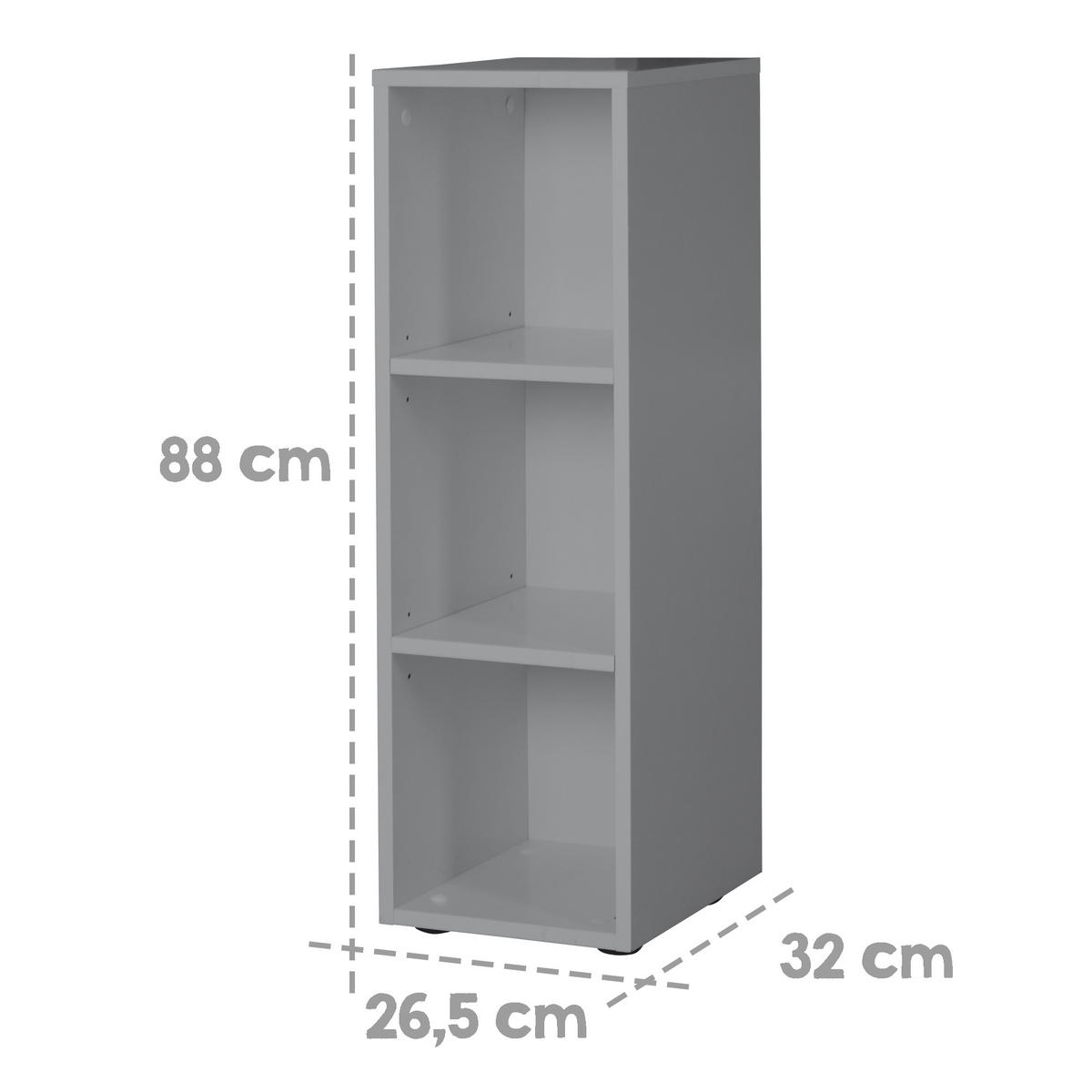 SEITENREGAL taupe - Taupe, Holzwerkstoff (26.5/88/32cm) - Roba