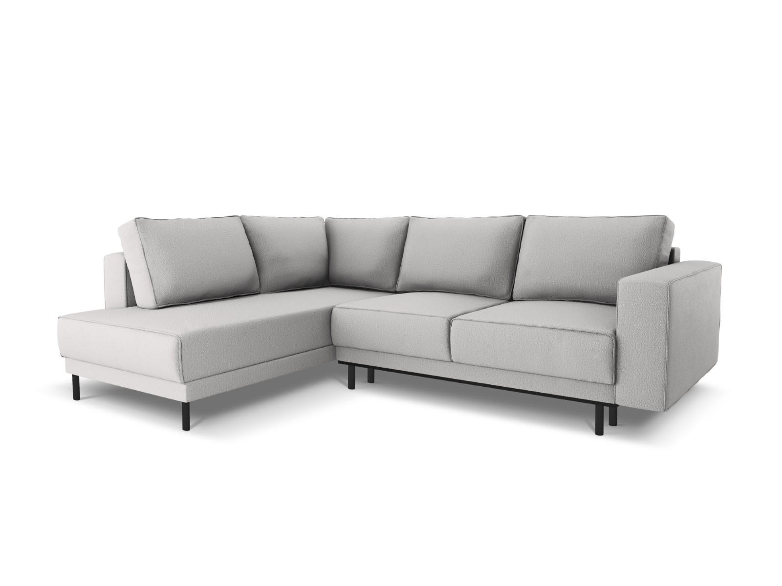 AUSKLAPPBARES-ECKSOFA links Caro aus strukturiertem Stoff hellgrau 5 Sitzplätze - Hellgrau, Textil (187/247cm) - Micadoni