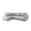 AUSKLAPPBARES-ECKSOFA links Caro aus strukturiertem Stoff hellgrau 5 Sitzplätze - Hellgrau, Textil (187/247cm) - Micadoni