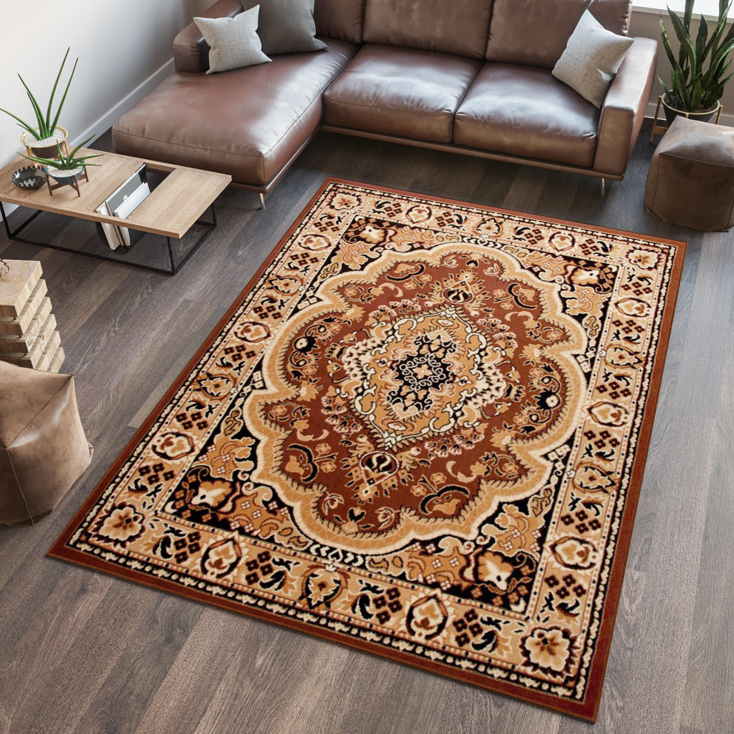 TEPPICH ATLAS Beige Dunkelbraun 120/170 cm - Beige/Dunkelbraun, Textil (120/170cm) - Tapiso