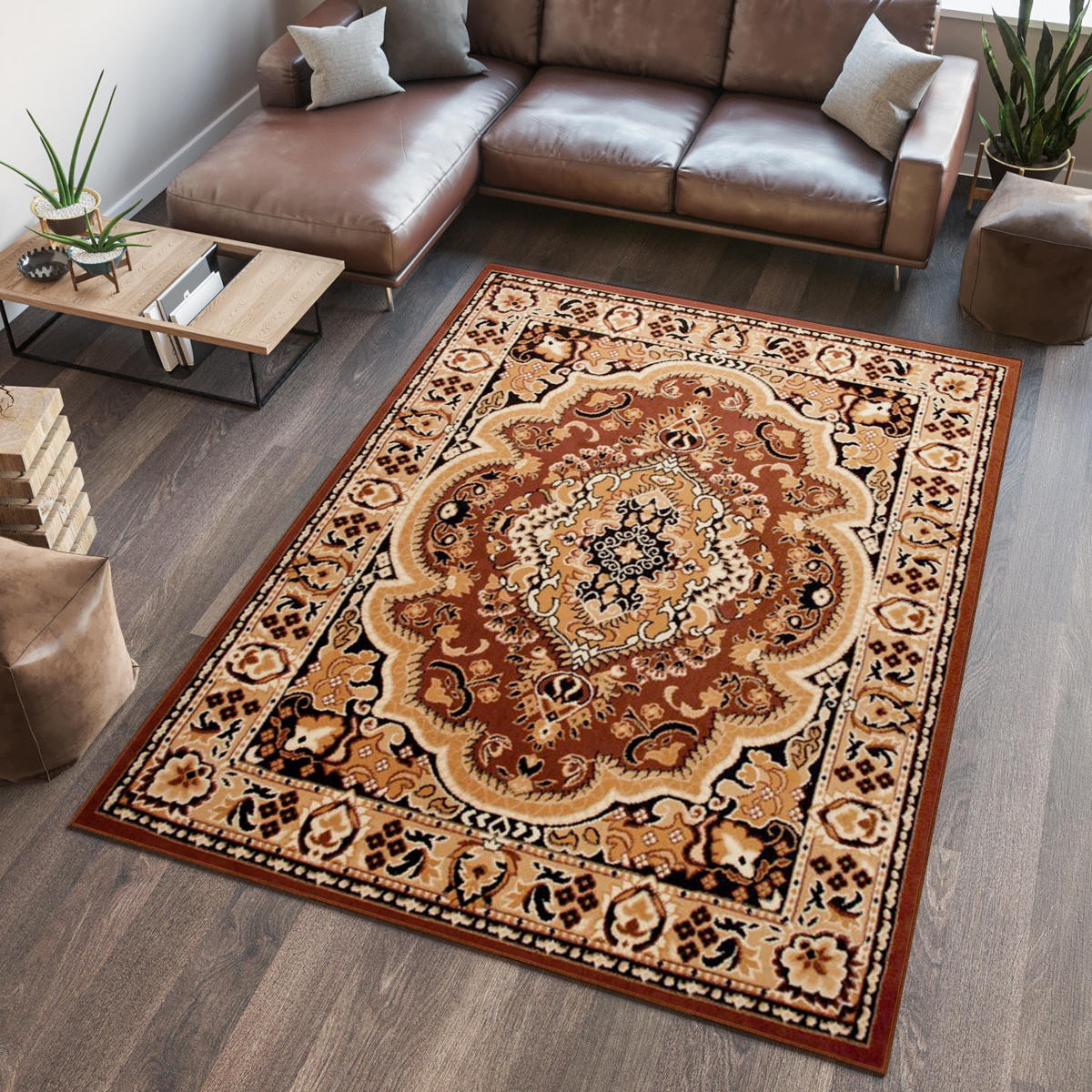 TEPPICH ATLAS Beige Dunkelbraun 120/170 cm - Beige/Dunkelbraun, Textil (120/170cm) - Tapiso
