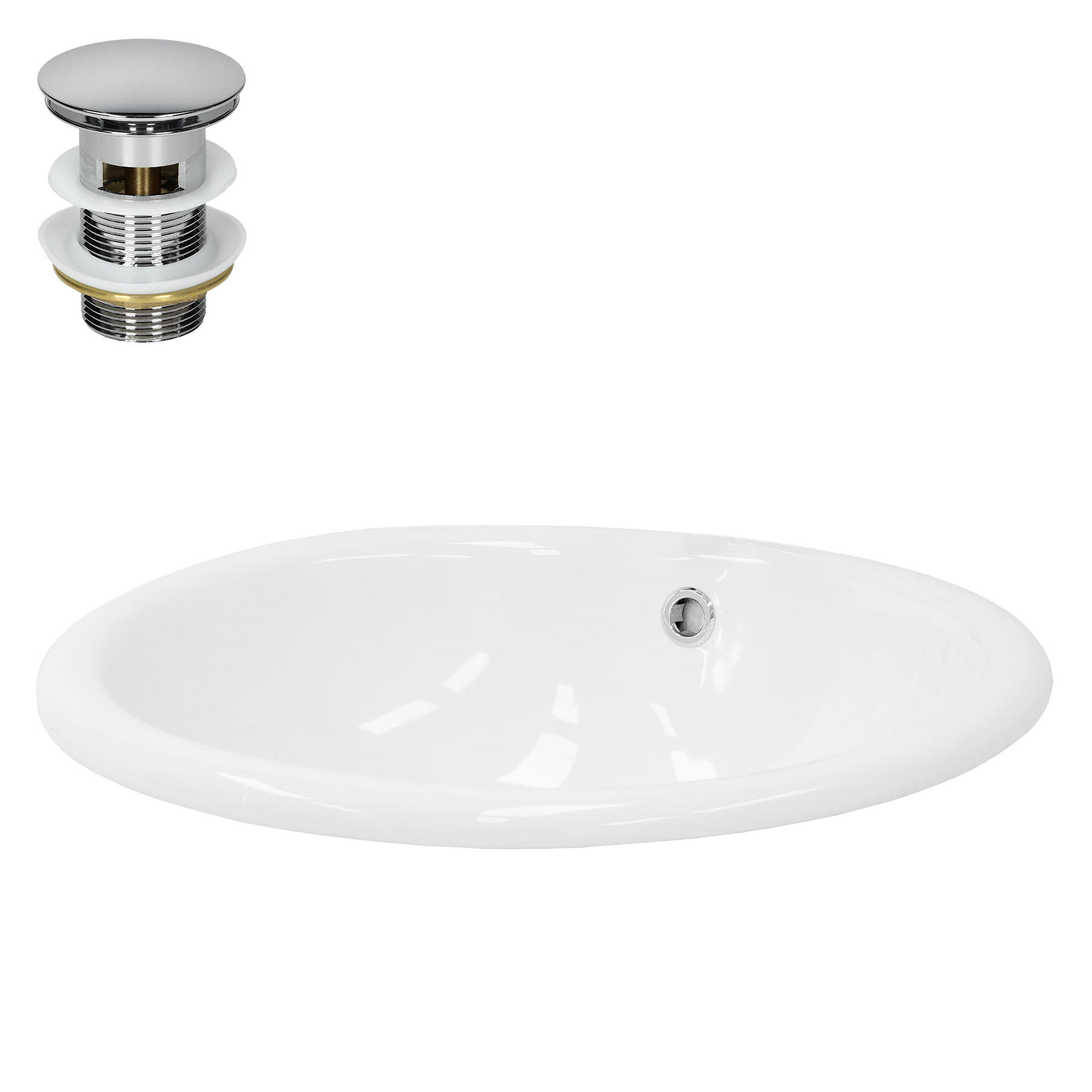 WASCHBECKEN - Weiß, Keramik (40.5/19.5/49cm) - ML-DESIGN