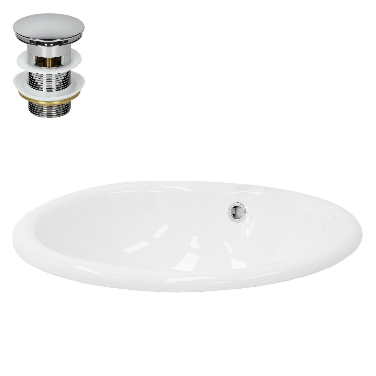 WASCHBECKEN - Weiß, Keramik (40.5/19.5/49cm) - ML-DESIGN