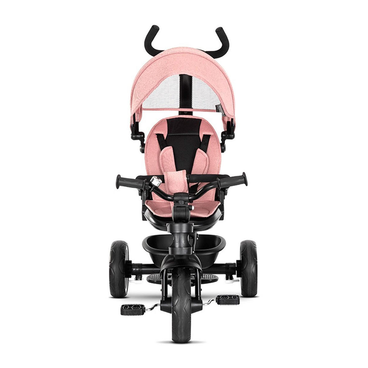 DREIRAD Tino Klingel, Korb rosa umbaubar, drehbarer Sitz, Getränkehalter - Rosa, Metall (108/55/96cm) - Lorelli