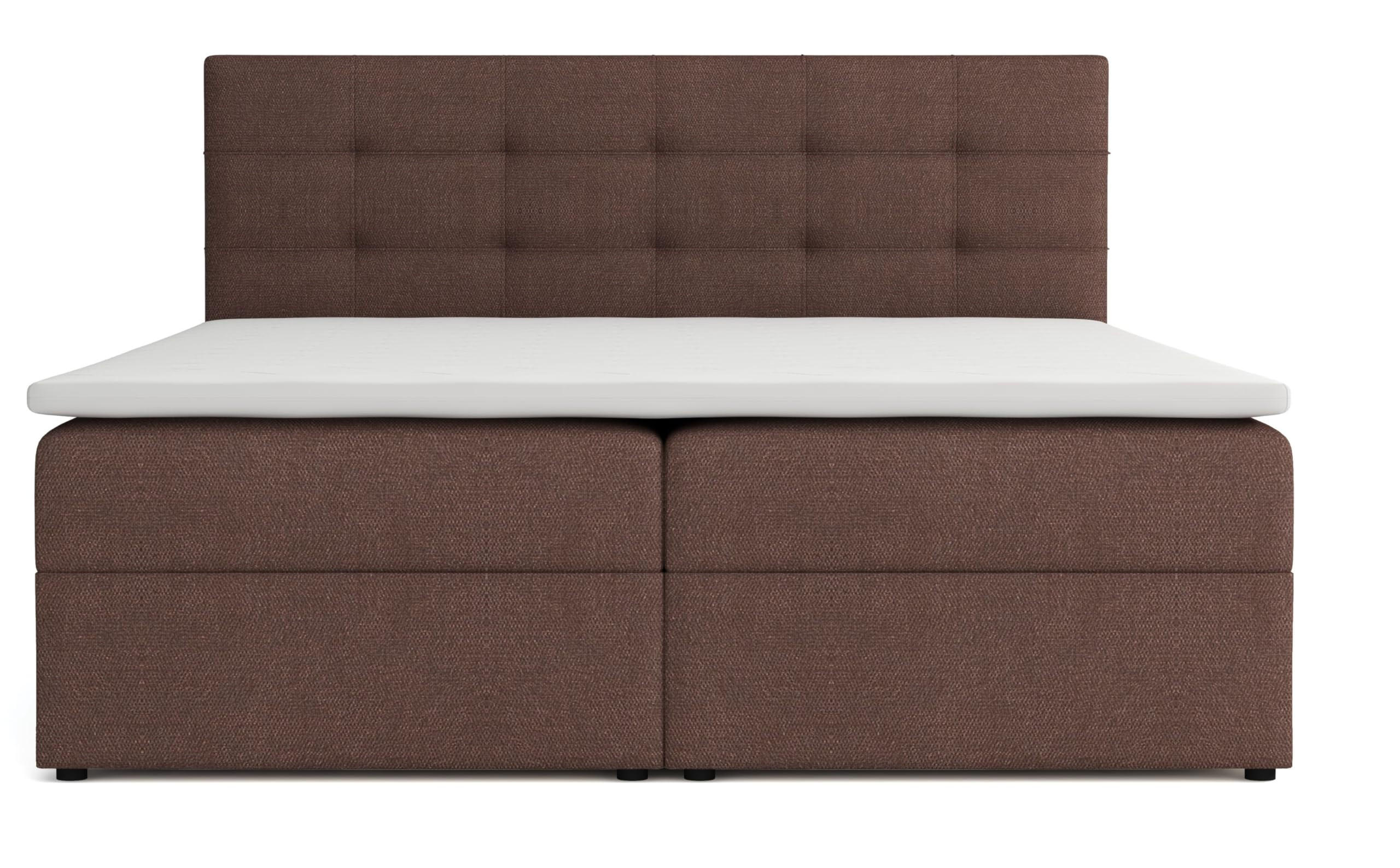 BOXBETT JESSA mit Bettkästen H2/H3 Matratze 140x200cm - Braun, Holzwerkstoff (140/200cm) - VENASI MÖBEL