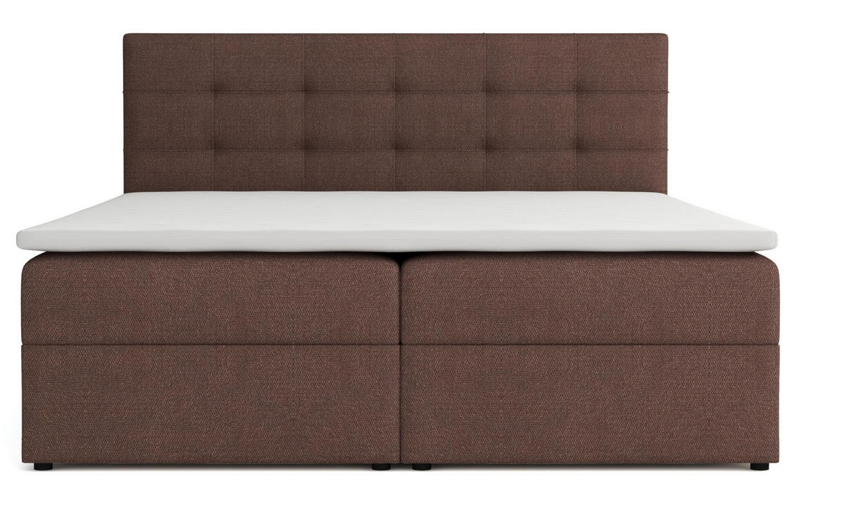 BOXBETT JESSA mit Bettkästen H2/H3 Matratze 160x200cm - Braun, Holzwerkstoff (160/200cm) - VENASI MÖBEL