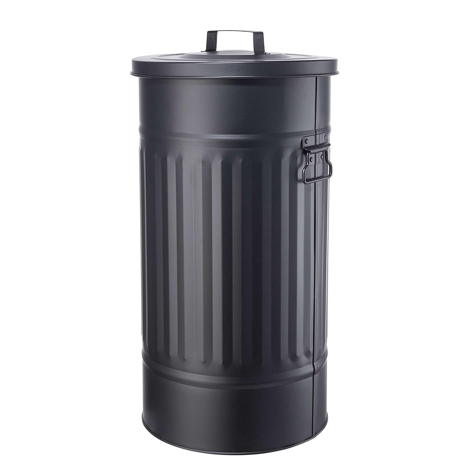 MÜLLTONNE Zinc - Schwarz, Metall (34/64/34cm) - BUTLERS