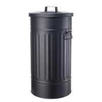 MÜLLTONNE Zinc - Schwarz, Metall (34/64/34cm) - BUTLERS