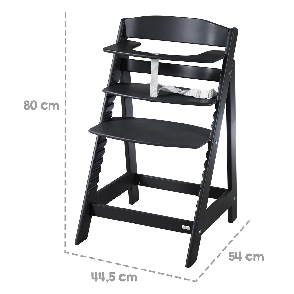 KINDERHOCHSTUHL Sit Up Flex Schwarz - Schwarz, Holzwerkstoff (44.5/80/54cm) - Roba
