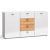 KOMMODE Oviedo weiß matt / weiß Hochglanz - Artisan Eiche 150 / 40 / 81cm - Weiß Hochglanz/Braun, Holz/Holzwerkstoff (150/81/40cm) - Feldmann-Wohnen