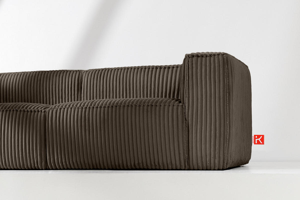 3-SITZER-SOFA FEROX Modern, Cord-Stoff, braun - Braun, Textil (246/73/96cm) - KONSIMO®
