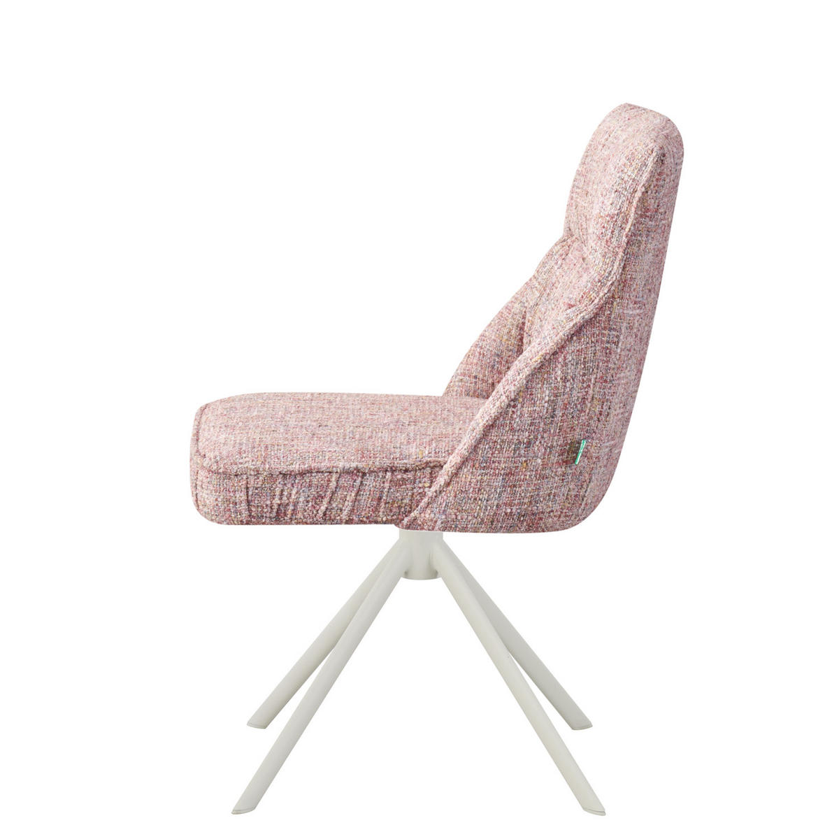 ESSZIMMERSTUHL LINNEA 2er-Set - Hellrosa/Weiß, Textil/Metall (49/84/62cm) - DUBI Möbel