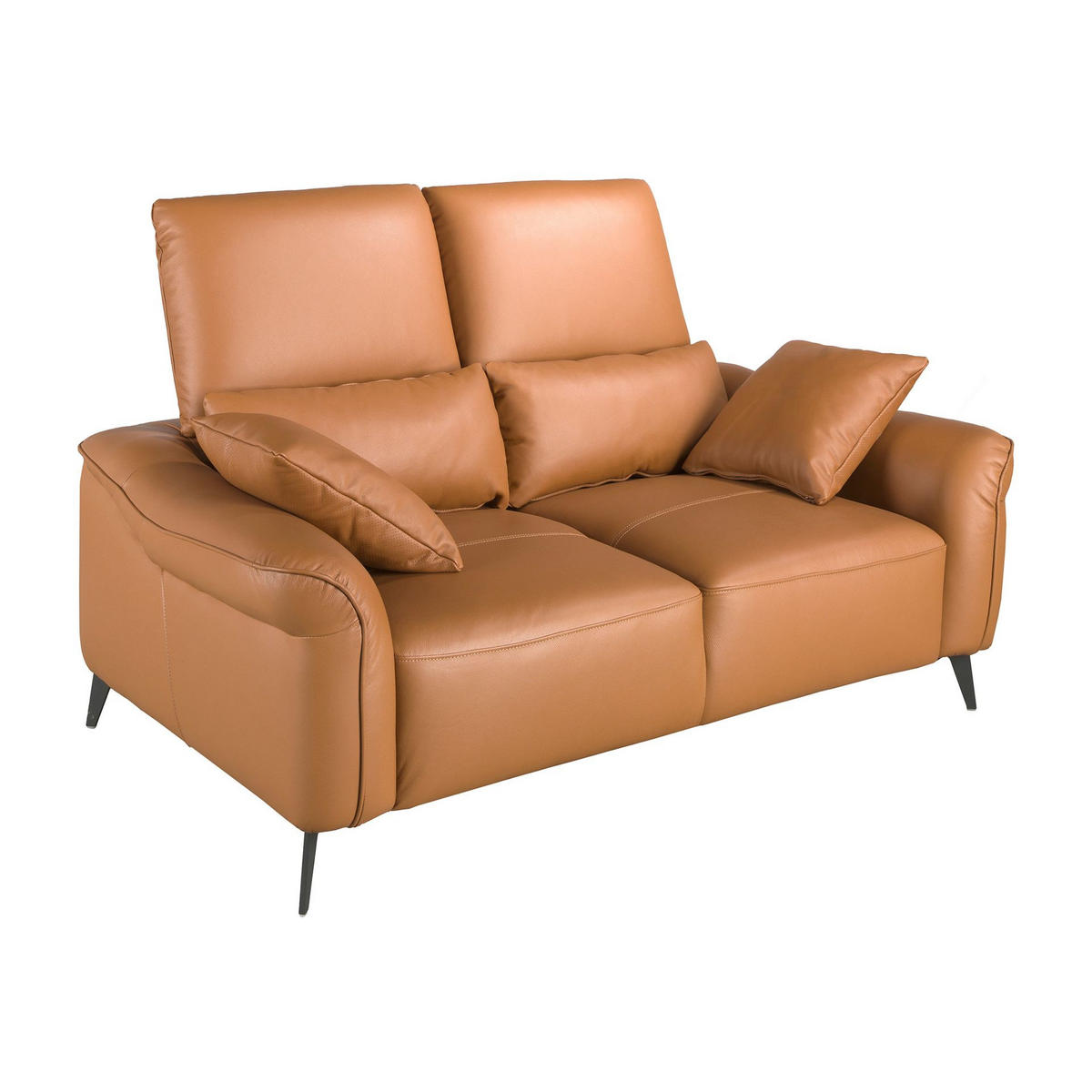 SOFA 2-Sitzer-Sofa aus braunem Leder 170/107/105 cm - Braun, Leder/Metall (170/105/107cm) - ANGEL CERDA