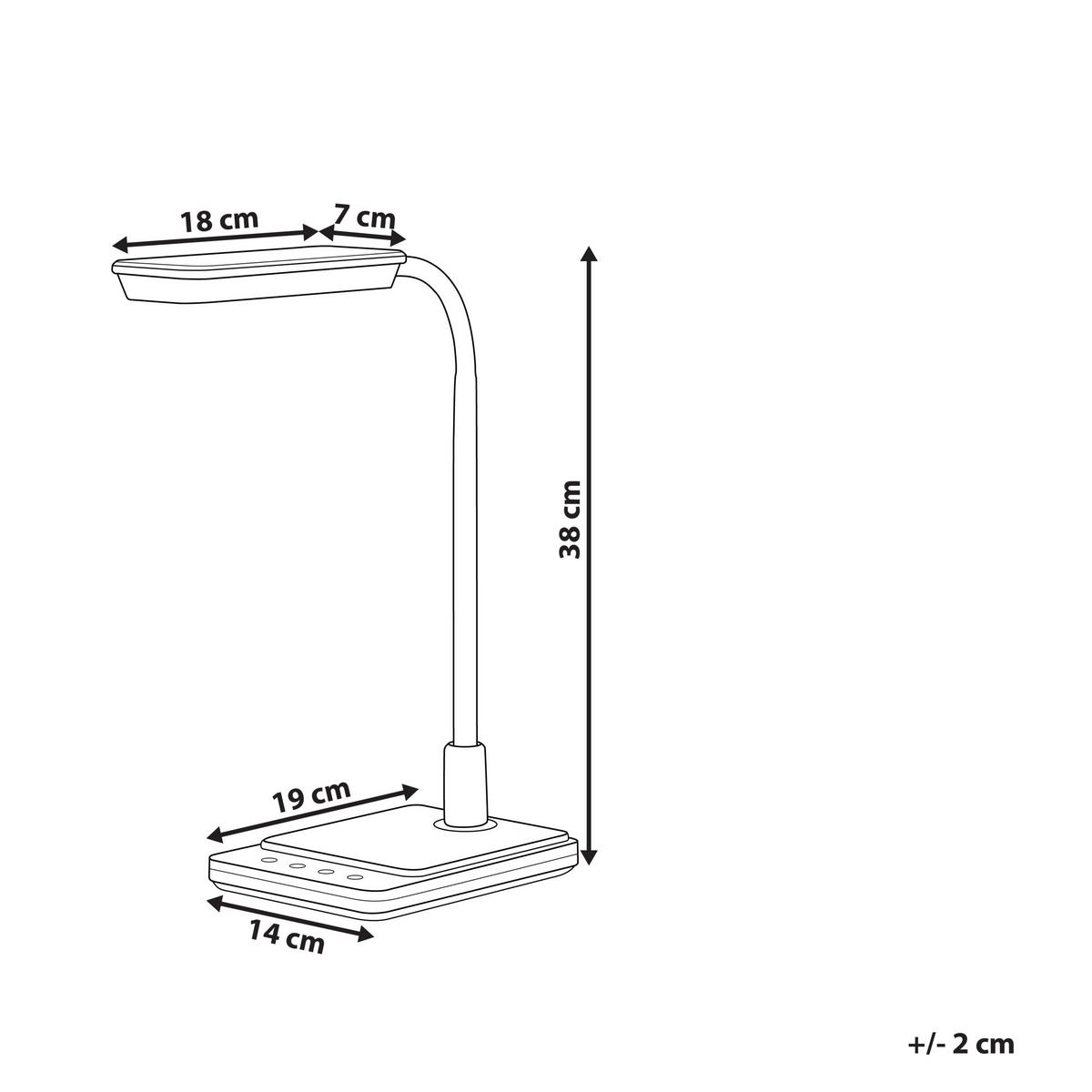 SCHREIBTISCHLAMPE Centaurus 14/19/38 cm - Weiß, Kunststoff (14/19/38cm) - Beliani