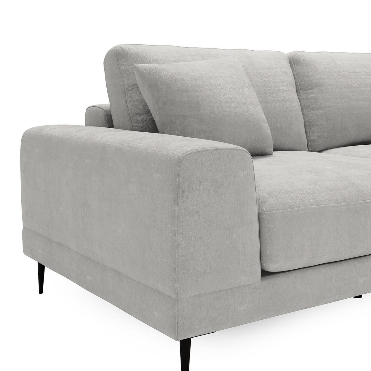 3-SITZER SOFA - Silberfarben, Textil (243/92/103cm) - home24