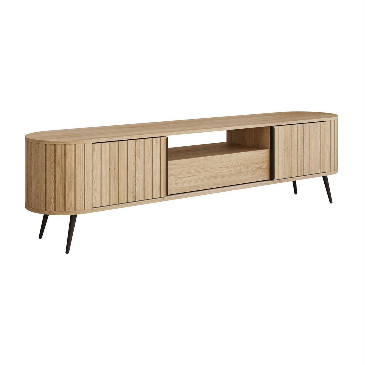 TV-SCHRANK WILLOW mit Schiebefronten - Eichefarben, Holzwerkstoff (196/51/40cm) - Lookway