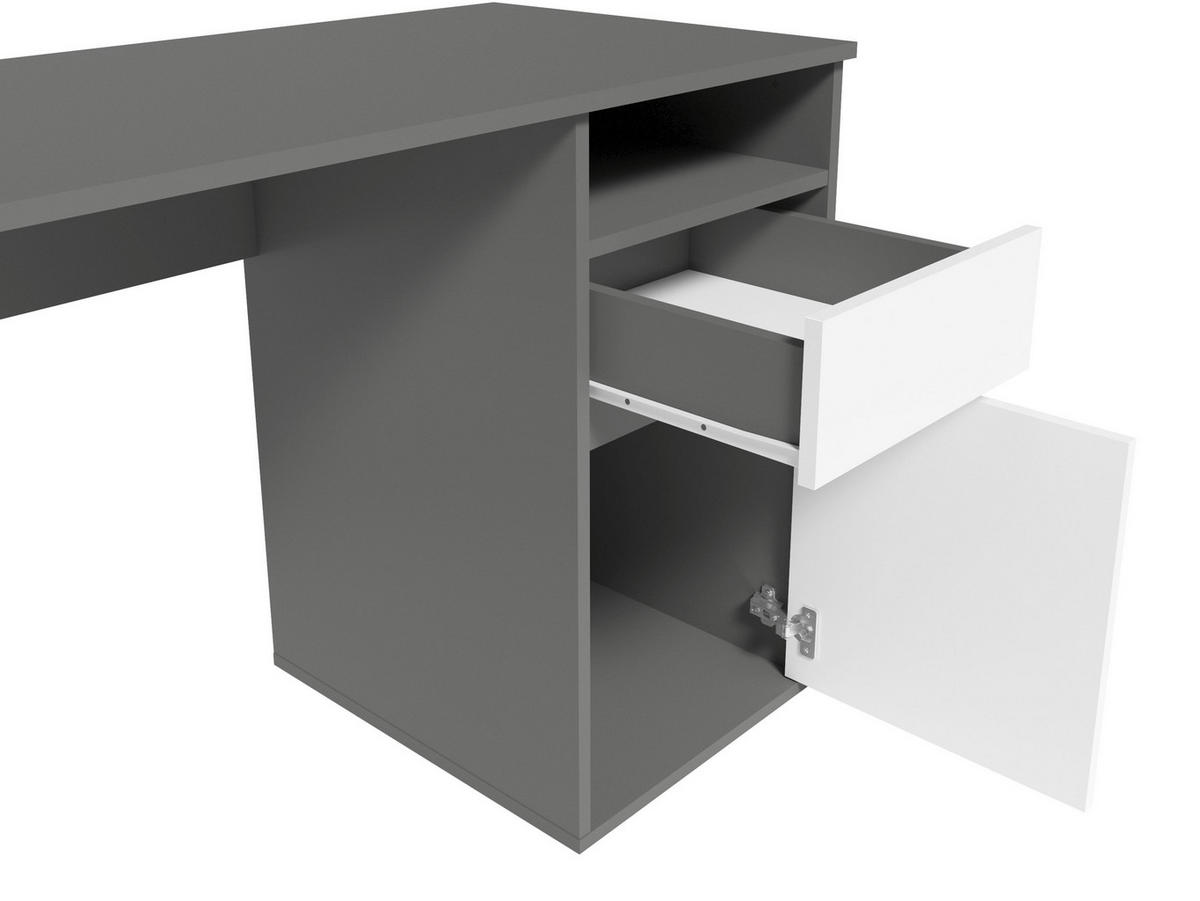 SCHREIBTISCH REGIS 120x53x75,5 cm Bürotisch Computertisch, Graphitfarben - Graphitfarben, Holzwerkstoff (53/120/75.5cm) - MASSENO