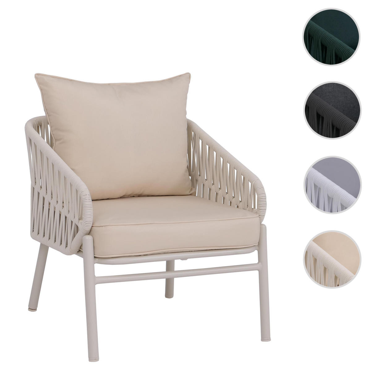 ZAHRADNÍ ŽIDLE Krémově bílá - bílá, kov (64/67/70cm) - MCW