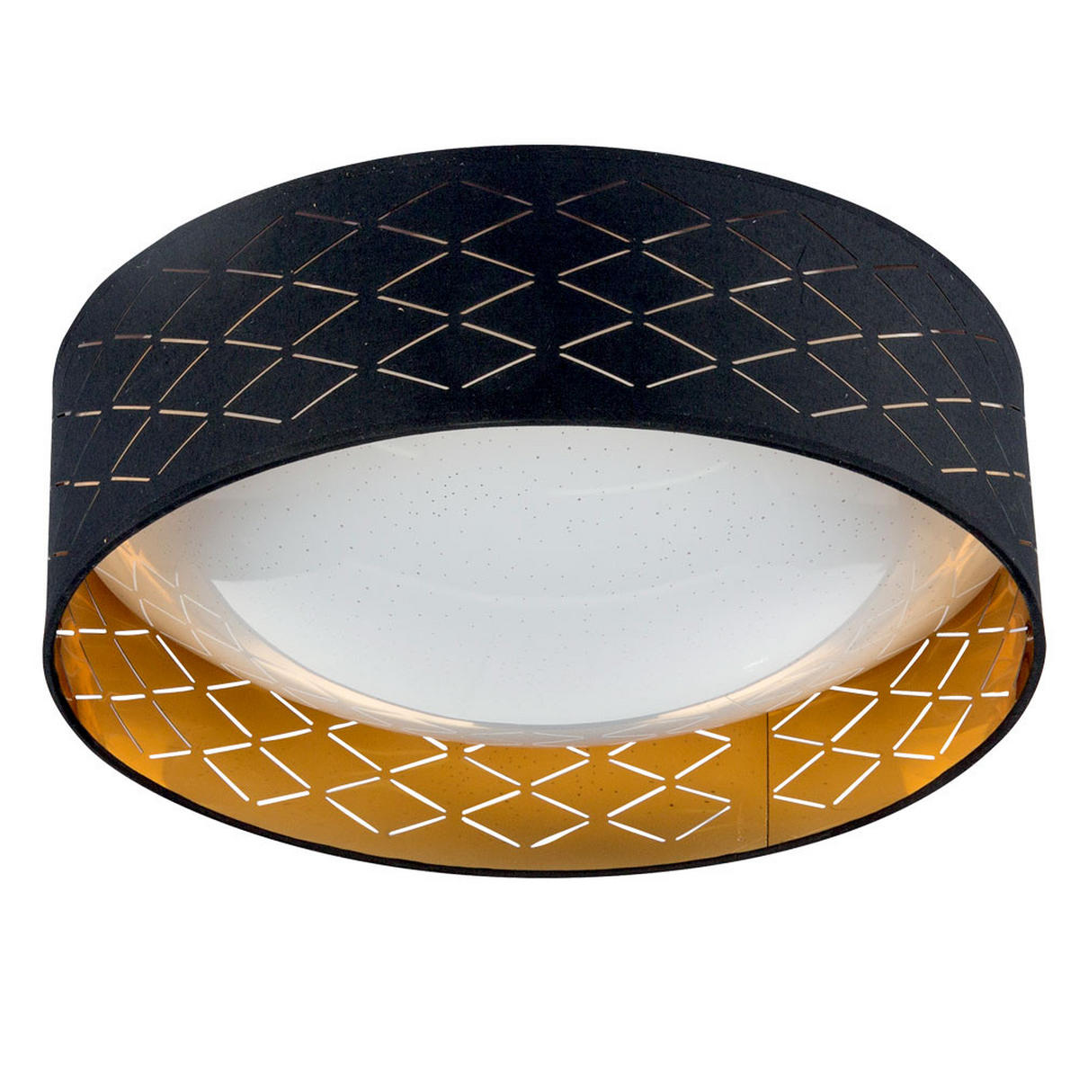 LED DECKENLEUCHTE Clarke schwarz gold - Schwarz, Metall (40/40/12cm) - Globo Lighting