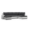 U-SOFA MIT SCHLAFFUNKTION FORESTA, Schwarz + Grau - Schwarz/Grau, Textil (300/89/200cm)