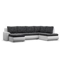 U-SOFA MIT SCHLAFFUNKTION FORESTA, Schwarz + Grau - Schwarz/Grau, Textil (300/89/200cm)