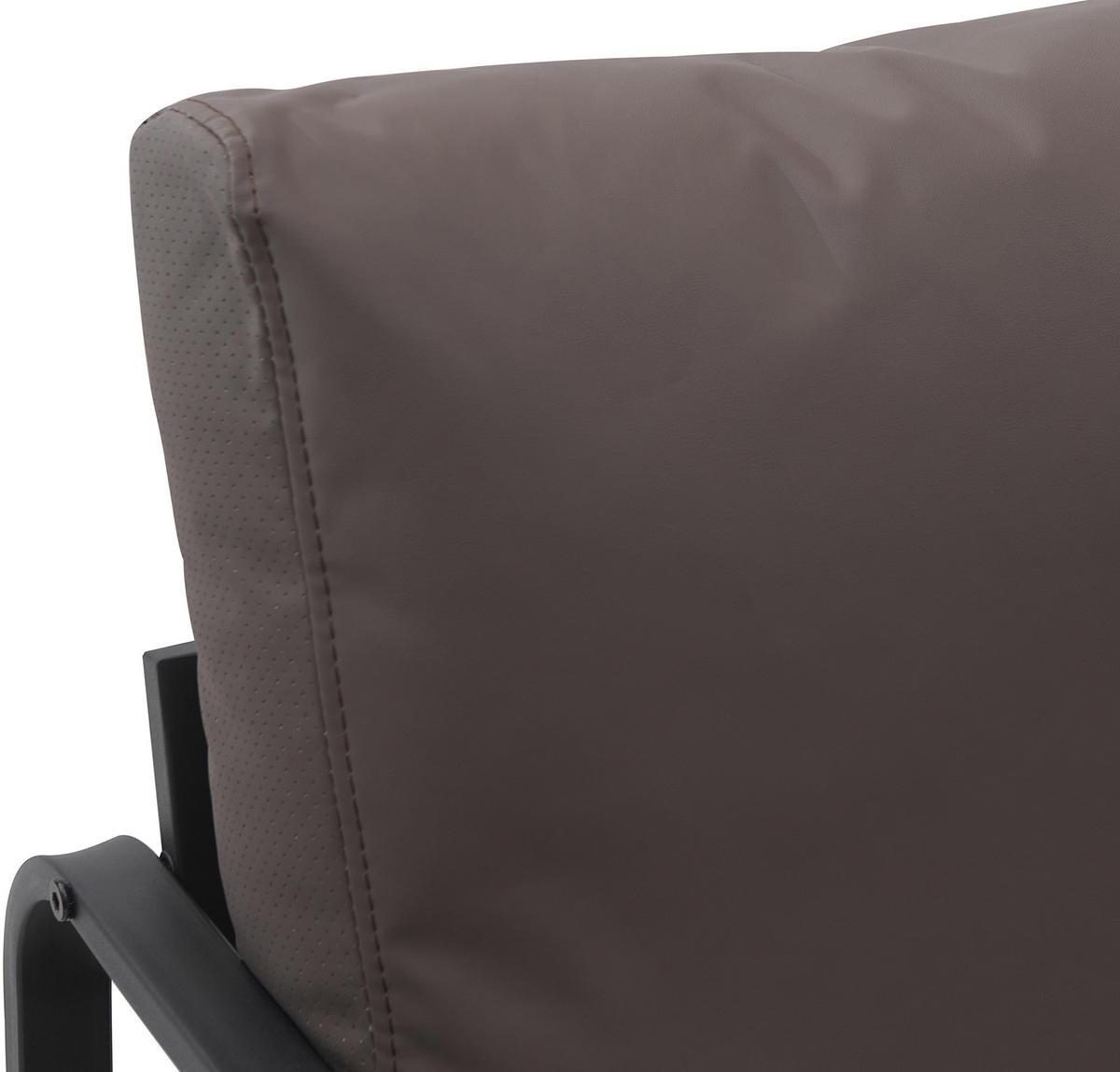 SESSEL Lederlook braun - Schwarz/Braun, Textil/Metall (70/82/74cm) - CLP